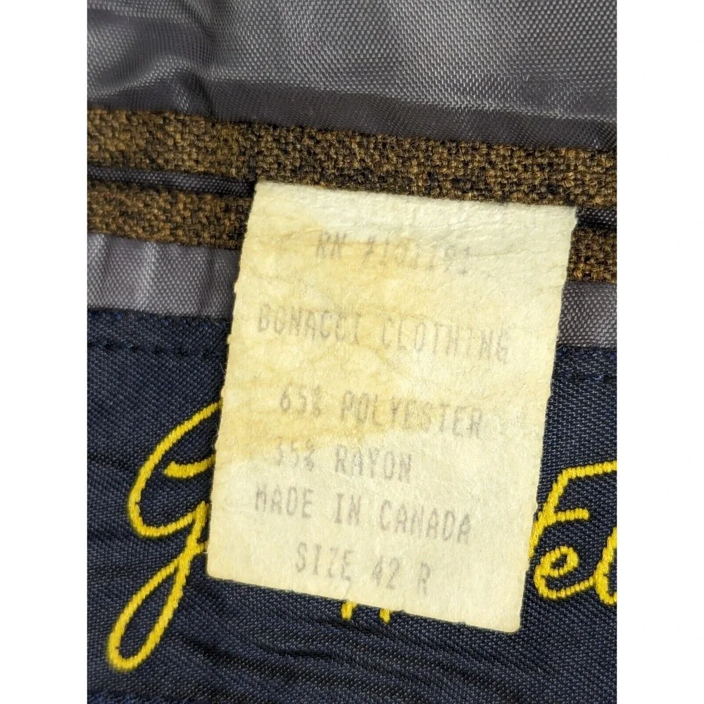 Giuseppe Fellici Blazer Jacket Mens Size 42R Herringbone Brown Pockets Canada‎